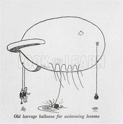 Old barrage balloons for swimming lessons stock image | Look and Learn