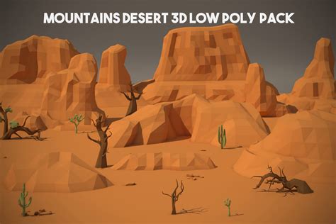 Free Desert Mountain 3D Low Poly Models - CraftPix.net