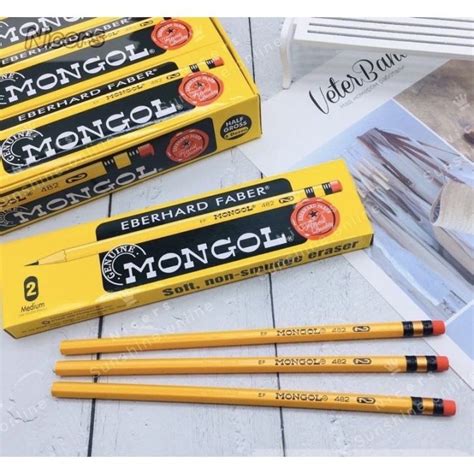 12pcs #1,#2,#3 Mongol Pencil W/eraser lapis | Lazada PH