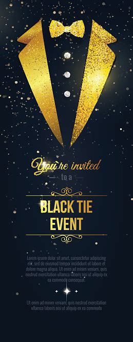 Vertical Black Tie Event Invitation Stock Illustration - Download Image ...