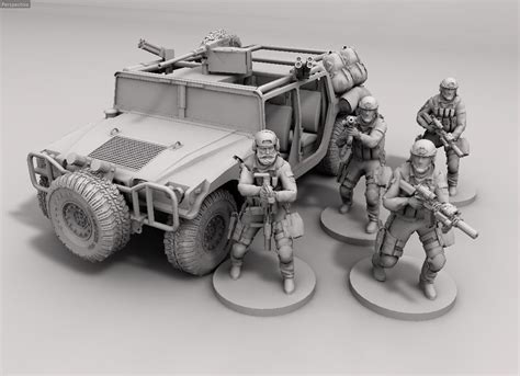 28mm & 32mm modern wargame. OPS Humvee, Delta Force 28mm wargames