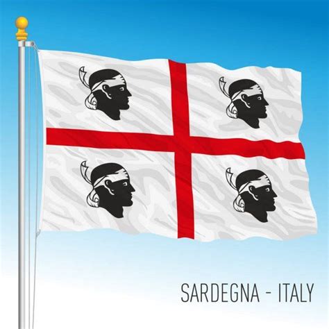 Sardinia Flag Region Italian Republic Vector Illustration | Sardinia, Flag, Vector illustration