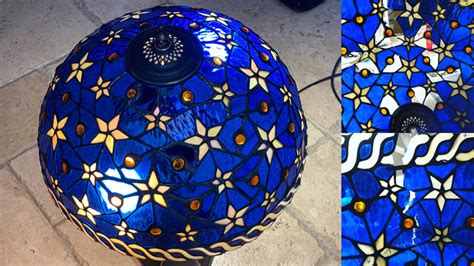 Blue and star Tiffany lamp repair - Orchid Stained Glass, Fareham