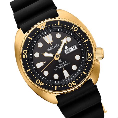 SEIKO Prospex Turtle SRPC44 Rubber Strap Gold Tone Automatic Diver Mens ...