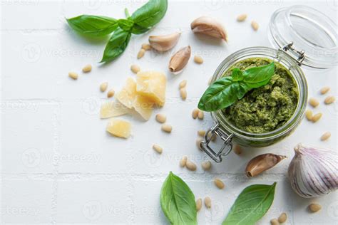 Green basil pesto 15938765 Stock Photo at Vecteezy