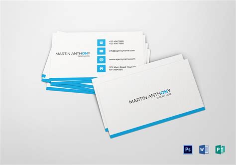 Simple Business Card Design Template in PSD, Word, Publisher