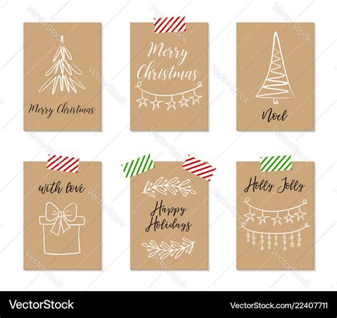 Christmas greeting cards gift tags Royalty Free Vector Image