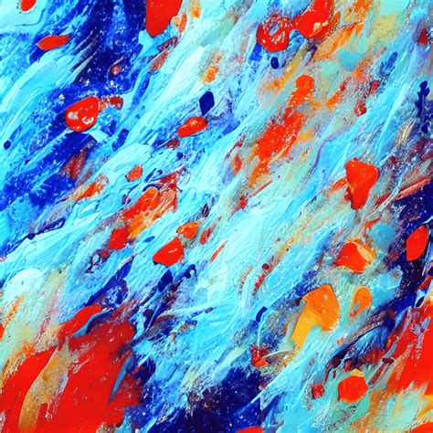 Fire and Ice Abstract Art Print Canvas · Creative Fabrica