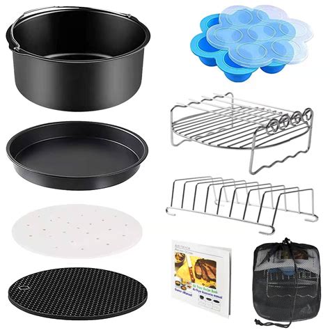 Buy moleath Air fryer Accessories 8 inch, 9PCS Airfryer Accessory Set ...