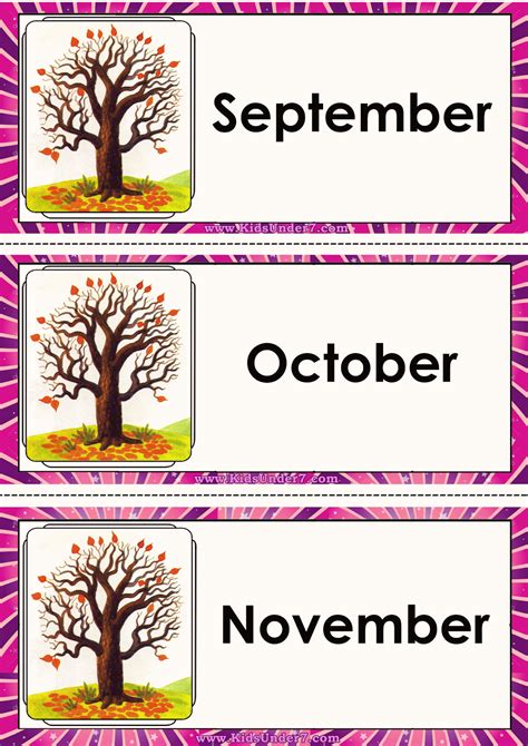 Printable flash cards illustrating Months of the Year. These simple ...