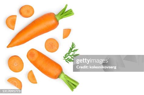 Carrot Isolated On White Background Top View With Copy Space For Your Text Flat Lay High-Res ...