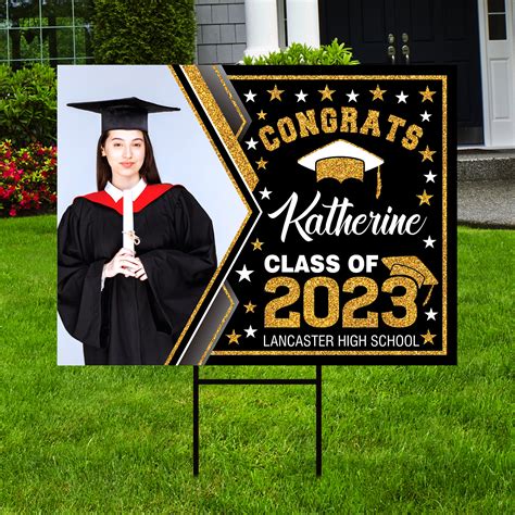 Personalized Graduation Yard Sign 2023 With Photo Grad Sign - Etsy