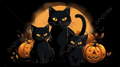 Halloween Black Cat Curse Background, Fear, Pumpkin Lantern, Cartoon Background Image And ...