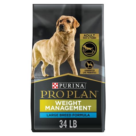 Purina Pro Plan Large Breed Weight Management Dog Food, Chicken & Rice Formula, 34 lb. Bag ...