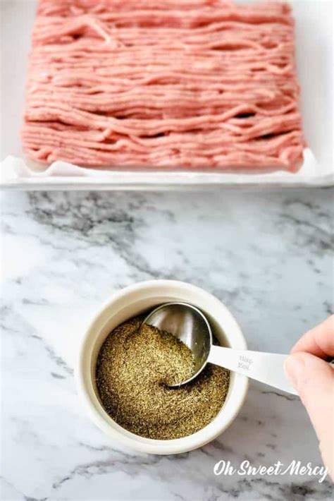 How To Make Bulk Breakfast Sausage Seasoning - Oh Sweet Mercy