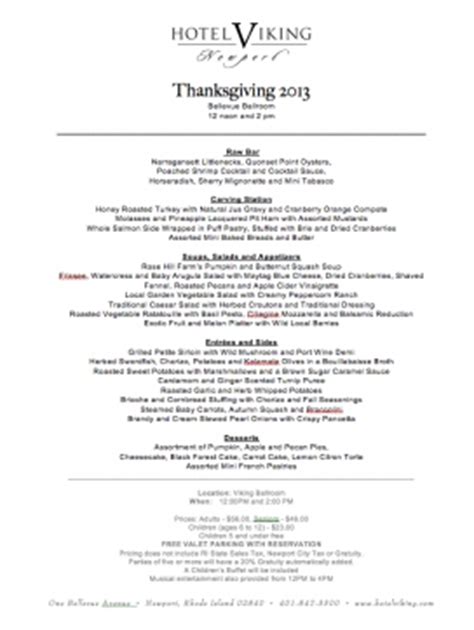 Thanksgiving Menu at Newport's Hotel Viking is a Feast of Traditional ...