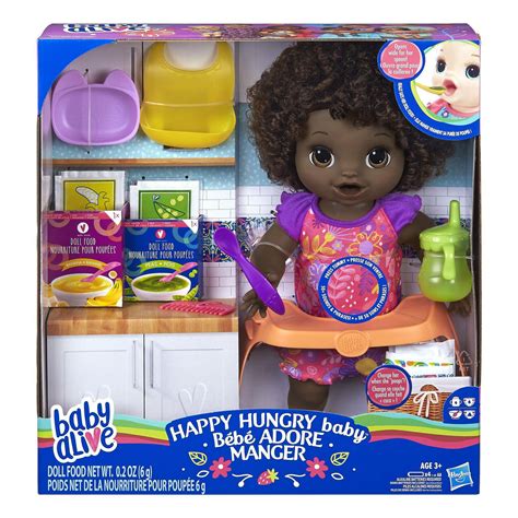 Baby Alive Happy Hungry Baby Black Curly Hair Doll-Bilingual | Walmart ...