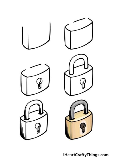 Padlock Drawing - How To Draw A Padlock Step By Step