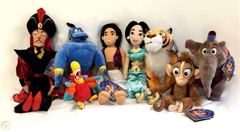 NEW Disney Store Aladdin Stuffed Plush Lot 8 Jafar Abu Iago Rajah ...