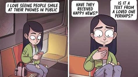 I Love Seeing People Smile at Their Phones in Public | Know Your Meme