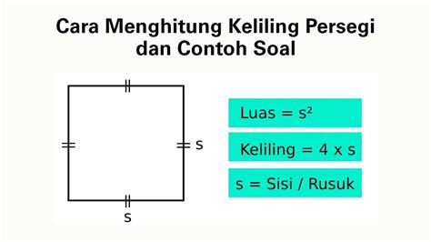 Cara Menghitung Keliling Persegi dan Contoh Soal