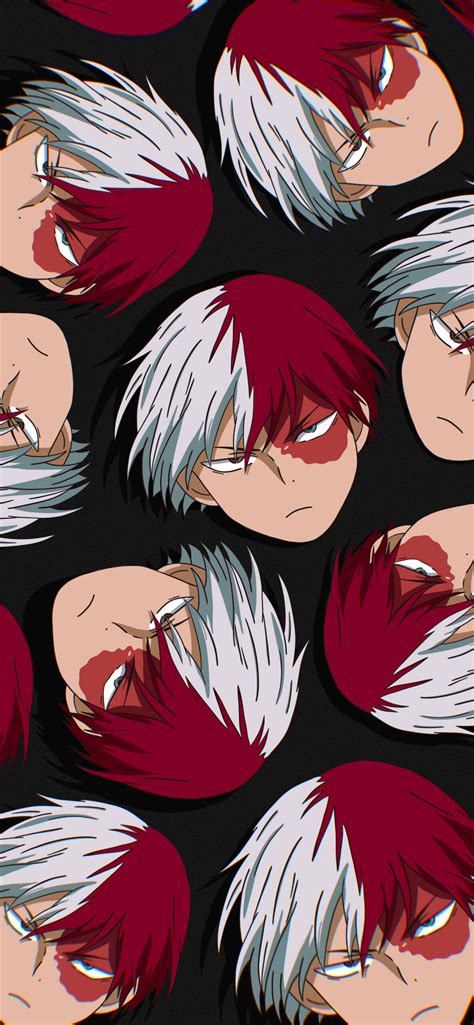 Shoto Todoroki Wallpaper on black background - MHA Wallpaper for Phone