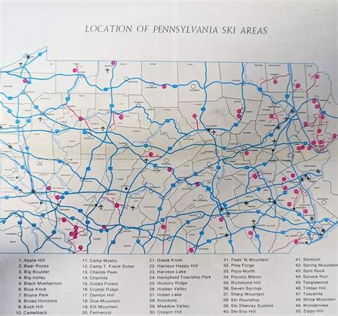 Map of PA ski areas from 1970 : r/SkiPA