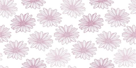 Premium Vector | Daisy flower vector pattern background pastel pink pattern