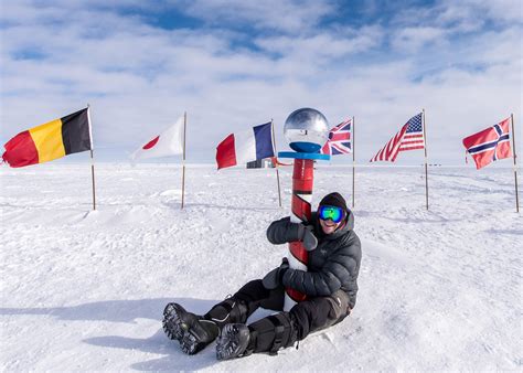 Ceremonial South Pole marker - Antarctic Logistics & Expeditions