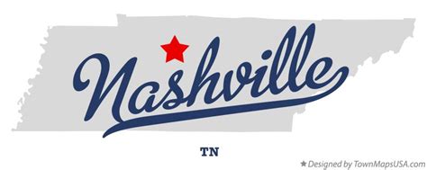 Map of Nashville, TN, Tennessee