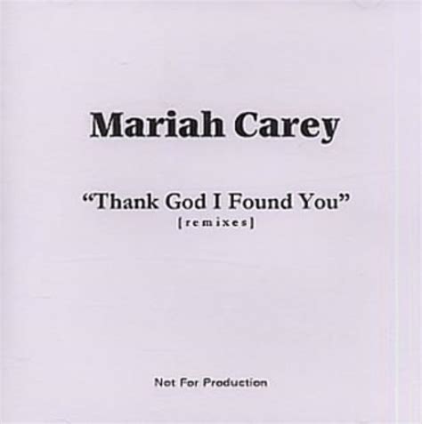 Mariah Carey Thank God I Found You - Remixes UK CD-R acetate (156203)