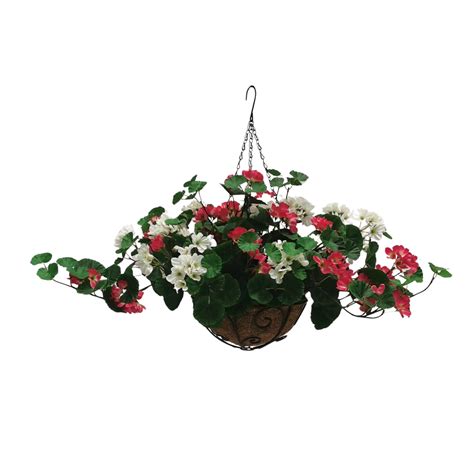 Lifelike Geranium Hanging Basket – Celestial Lights