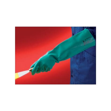 Ansell® Solvex® 37-185 Green Nitrile Chemical Gloves, 18" Elbow Length, 22 mil thickness ...