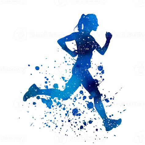 Silhouette Girl Running PNG, Female runner Sublimation Design ...