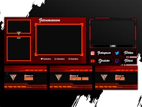 Red twitch stream overlay packages by Logo intro & twitch GFX Designer ...