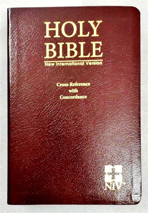 NIV Large Print Bible Cross Reference With Concordance (Burgundy Color ...