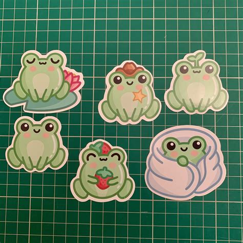 Frog Sticker Pack 6 Cute Frogs Stickers | Etsy