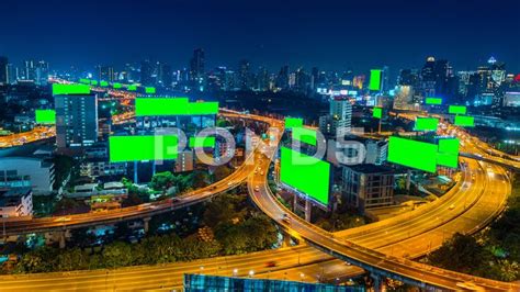 Advertising billboard green screen and cityscape. Stock Footage #AD ,# ...