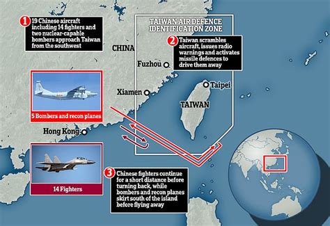 China flies 19 aircraft including fighters and nuclear-capable bombers ...