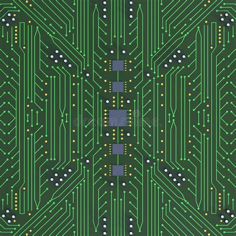 Green Printed Circuit Board with Detailed Network Texture 3D Ill Stock Illustration ...