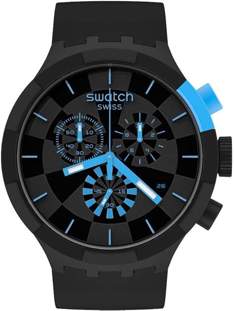 Swatch Quartz Silicone Strap, Black, 20 Casual Watch (Model: SB02B401 ...