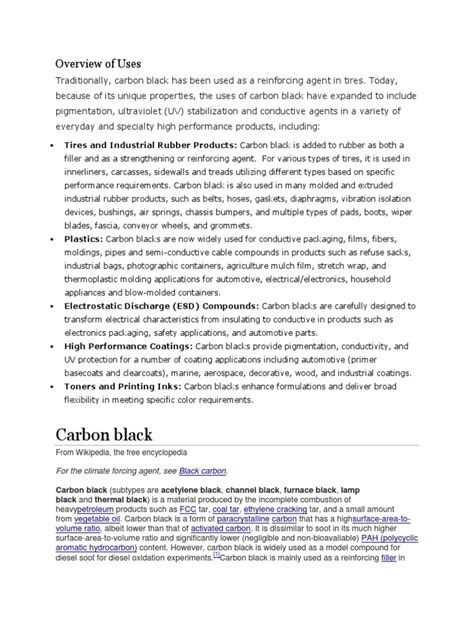 Carbon Black Uses | Chemistry | Materials