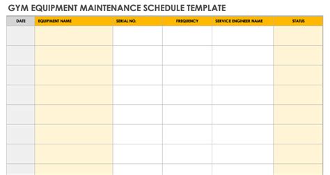 Free Equipment Schedule Templates | Smartsheet