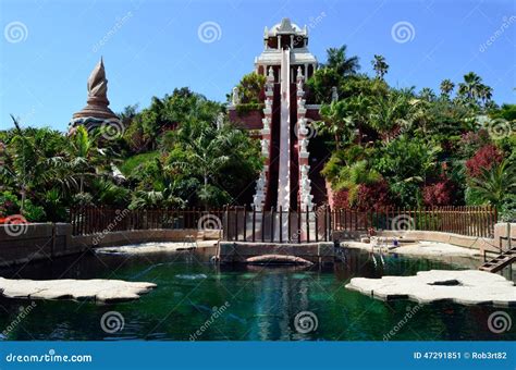 Tower Of Power Water Attraction In Siam Park-Tenerife Stock Image ...