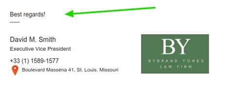 How to add a best regards field to your email signature HTML - Bybrand