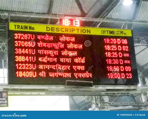 Arrival Departure Board Display Train Information at Indian Railway ...