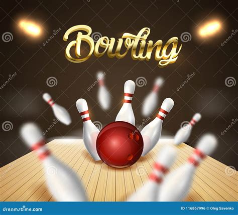 Bowling Strike Background. Banner. Vector Clip Art Illustration. Stock Vector - Illustration of ...