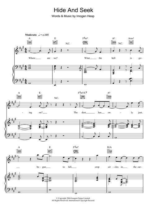 Imogen Heap - Hide And Seek at Stanton's Sheet Music