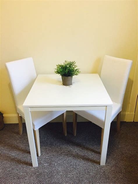 IKEA white dining table for two with 2 chairs | in Ibrox, Glasgow | Gumtree