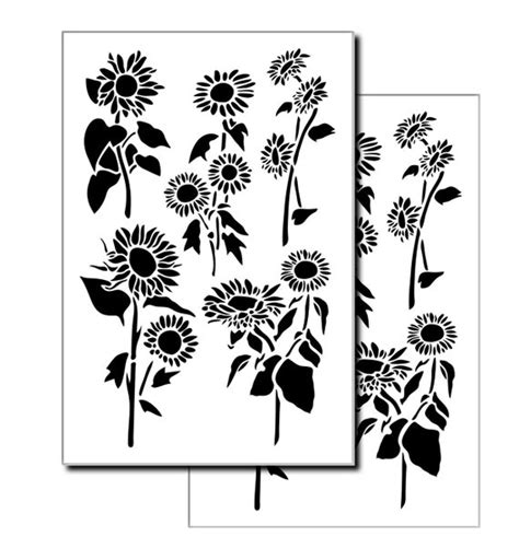 Sunflower Painting Stencils Wall Decorating Mylar 14 - Etsy